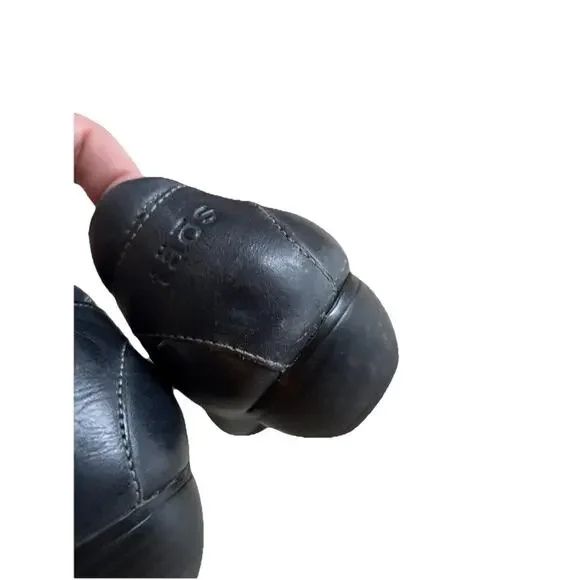 Women’s Taos Navy Blue Debut Shoes Size 8.5 Slip On Leather Heeled Flat - Picture 6 of 9